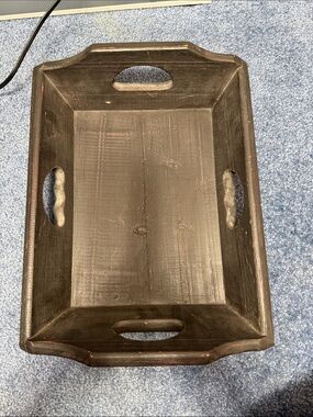 Rustic Wooden Serving Tray - Black